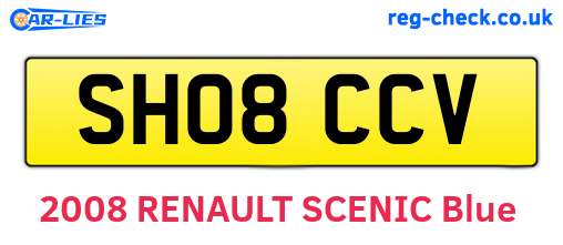 SH08CCV are the vehicle registration plates.