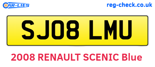 SJ08LMU are the vehicle registration plates.