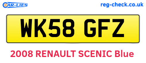 WK58GFZ are the vehicle registration plates.