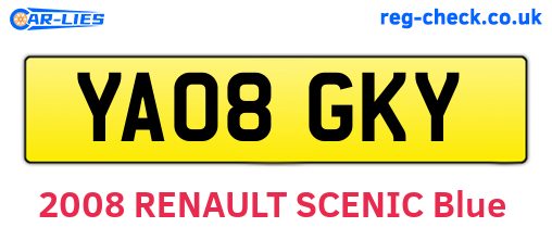 YA08GKY are the vehicle registration plates.