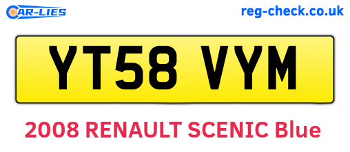 YT58VYM are the vehicle registration plates.