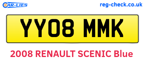 YY08MMK are the vehicle registration plates.