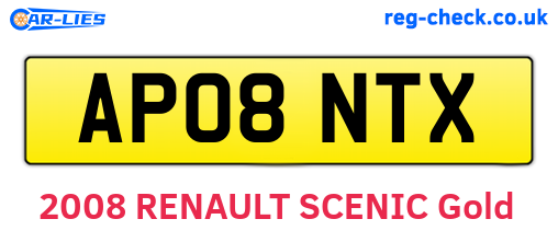 AP08NTX are the vehicle registration plates.
