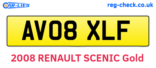 AV08XLF are the vehicle registration plates.