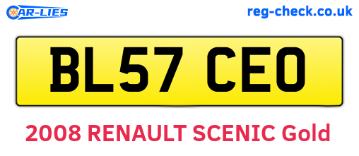 BL57CEO are the vehicle registration plates.