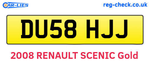 DU58HJJ are the vehicle registration plates.