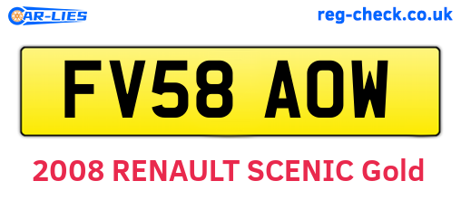 FV58AOW are the vehicle registration plates.