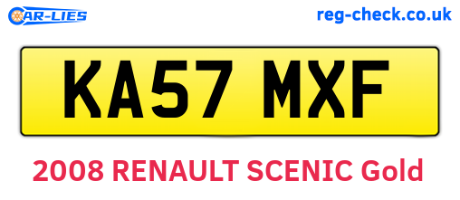 KA57MXF are the vehicle registration plates.