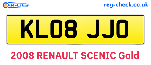 KL08JJO are the vehicle registration plates.