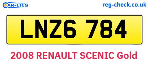LNZ6784 are the vehicle registration plates.