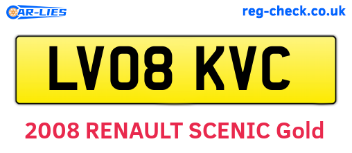LV08KVC are the vehicle registration plates.