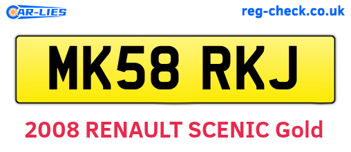 MK58RKJ are the vehicle registration plates.
