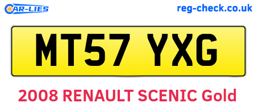 MT57YXG are the vehicle registration plates.