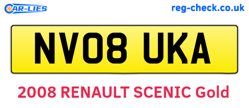 NV08UKA are the vehicle registration plates.
