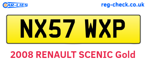 NX57WXP are the vehicle registration plates.