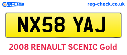 NX58YAJ are the vehicle registration plates.