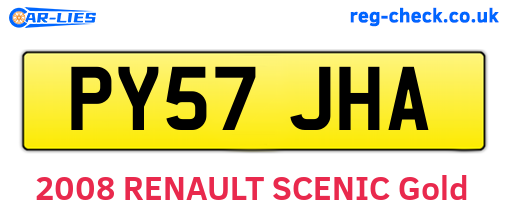 PY57JHA are the vehicle registration plates.