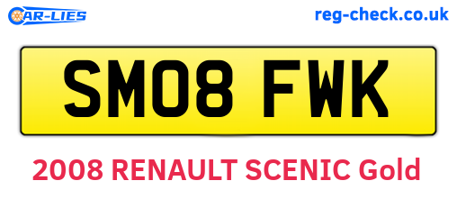 SM08FWK are the vehicle registration plates.