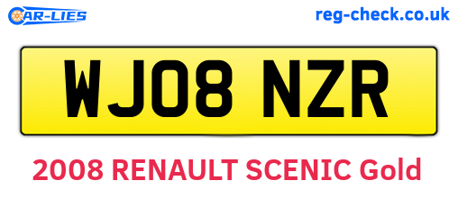 WJ08NZR are the vehicle registration plates.