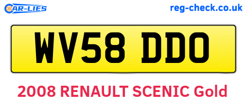 WV58DDO are the vehicle registration plates.