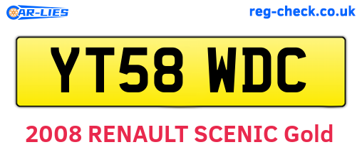 YT58WDC are the vehicle registration plates.