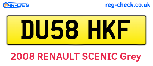 DU58HKF are the vehicle registration plates.