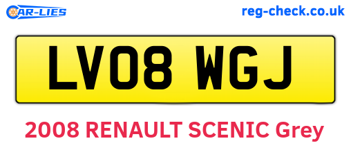 LV08WGJ are the vehicle registration plates.