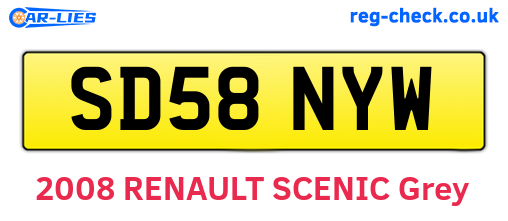 SD58NYW are the vehicle registration plates.