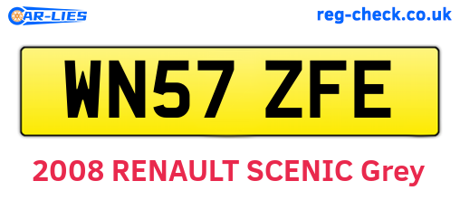 WN57ZFE are the vehicle registration plates.