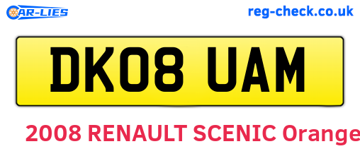 DK08UAM are the vehicle registration plates.