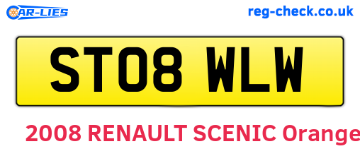 ST08WLW are the vehicle registration plates.