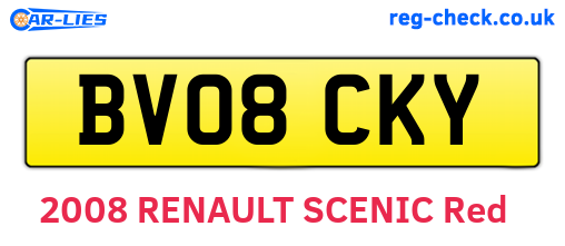 BV08CKY are the vehicle registration plates.