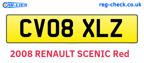 CV08XLZ are the vehicle registration plates.