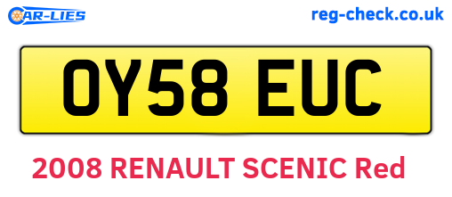 OY58EUC are the vehicle registration plates.