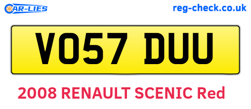 VO57DUU are the vehicle registration plates.