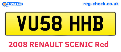 VU58HHB are the vehicle registration plates.
