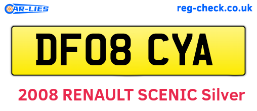 DF08CYA are the vehicle registration plates.