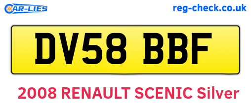 DV58BBF are the vehicle registration plates.
