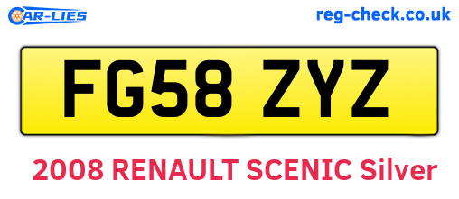 FG58ZYZ are the vehicle registration plates.