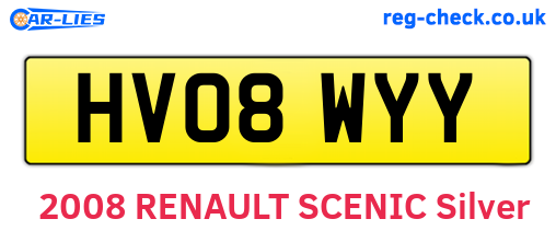 HV08WYY are the vehicle registration plates.