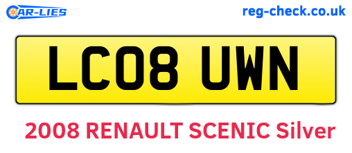 LC08UWN are the vehicle registration plates.