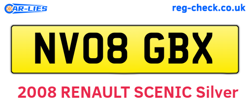 NV08GBX are the vehicle registration plates.