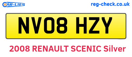 NV08HZY are the vehicle registration plates.