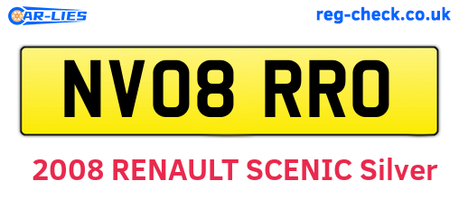 NV08RRO are the vehicle registration plates.