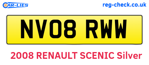 NV08RWW are the vehicle registration plates.