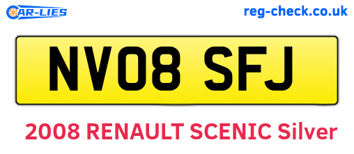 NV08SFJ are the vehicle registration plates.