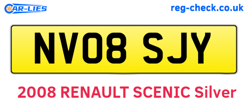 NV08SJY are the vehicle registration plates.