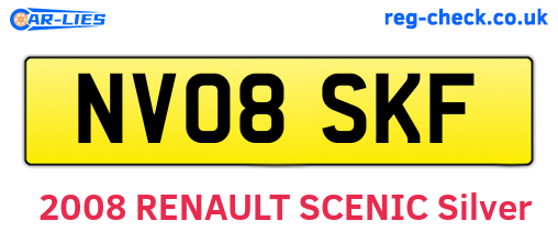 NV08SKF are the vehicle registration plates.