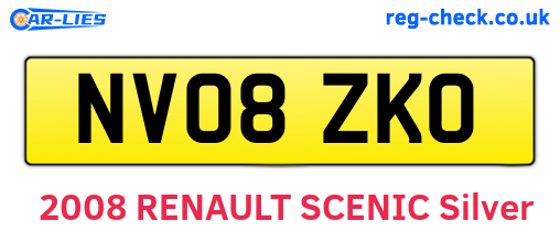 NV08ZKO are the vehicle registration plates.