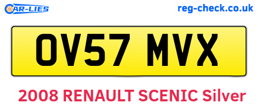 OV57MVX are the vehicle registration plates.